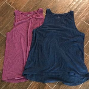 Two old navy high collar tank tops